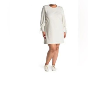 NWT-BLUE ORCHID Lace-Up Cuff Long Sleeve Shift Dress